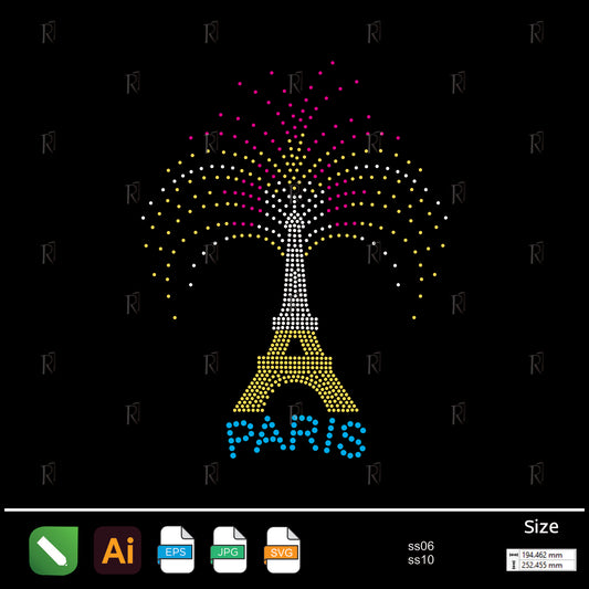 Eiffel Sparkle Paris Rhinestone – Premium Rhinestone Design by Rhinestone1