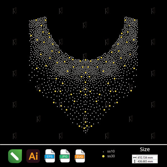 Elegant Rhinestone Collar Gradient – Premium Rhinestone Design by Rhinestone1