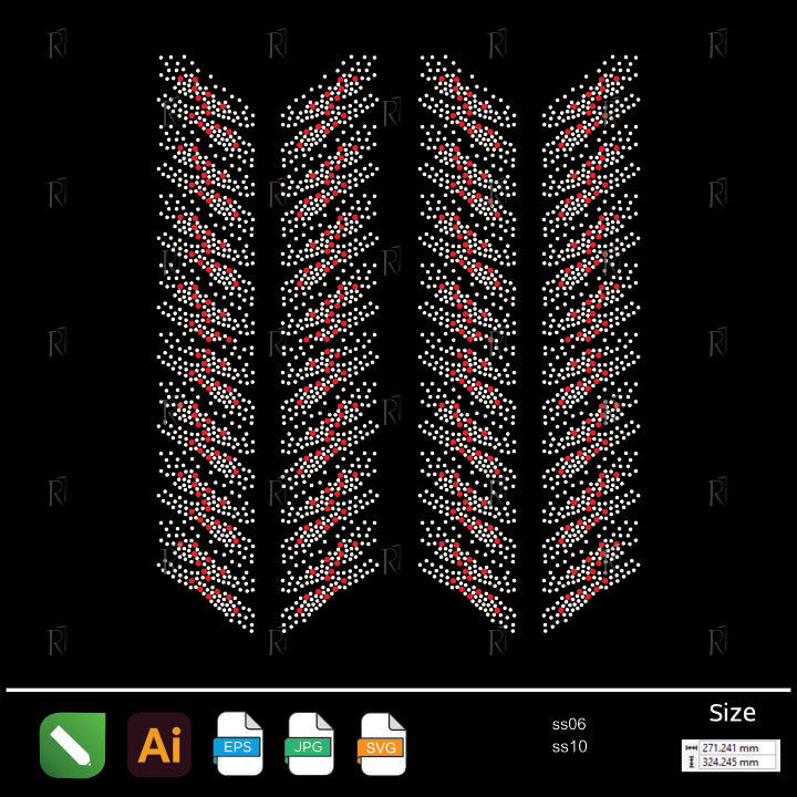 Red Chevron Stripes Rhinestone – Premium Rhinestone Design by Rhinestone1
