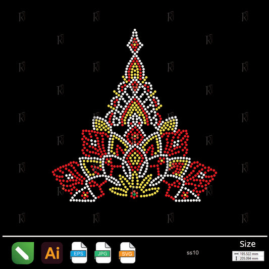 Regal Lotus Crown Rhinestone – Premium Rhinestone Design by Rhinestone1