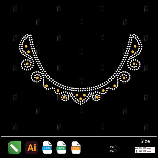 Elegant Curved Collar Rhinestone – Premium Rhinestone Design by Rhinestone1