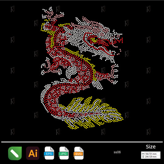 Majestic Dragon Rhinestone β Premium Rhinestone Design by Rhinestone1