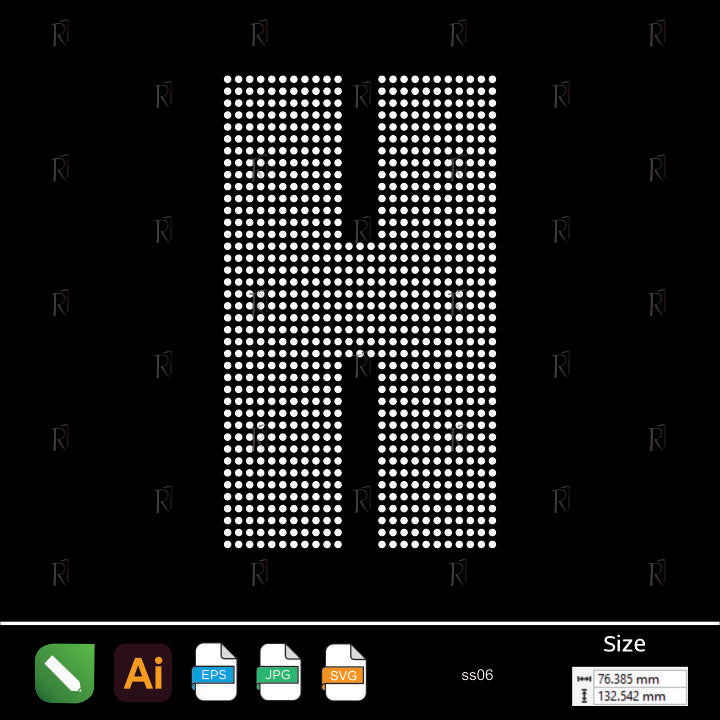 Rhinestone Letter H Bold – Premium Rhinestone Design by Rhinestone1