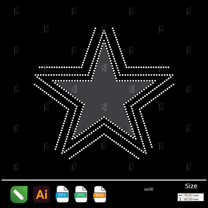 Radiant Star Layers Rhinestone Design – Premium Rhinestone Design by Rhinestone1