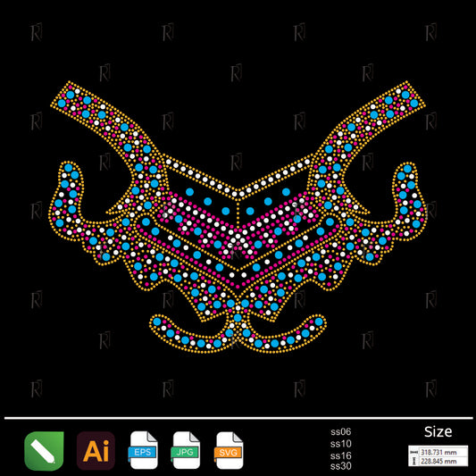 Vibrant Regal Collar Rhinestone – Premium Rhinestone Design by Rhinestone1