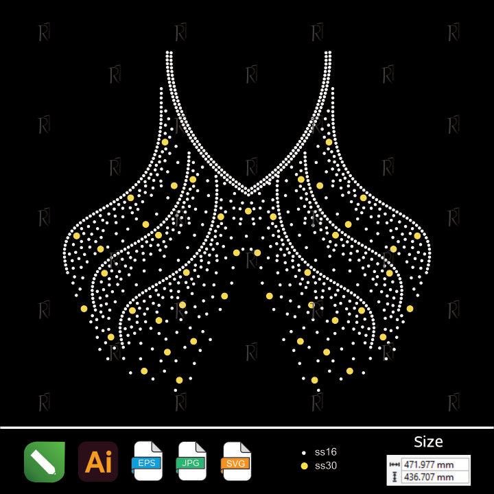 Flowing Rhinestone Waves Collar – Premium Rhinestone Design by Rhinestone1