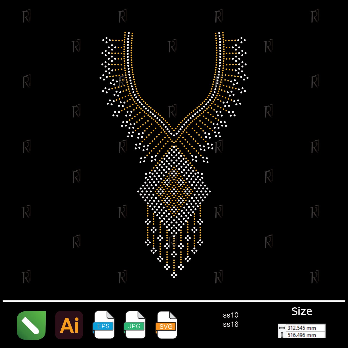 Tribal Luxe Rhinestone Necklace Design – Premium Rhinestone Design by Rhinestone1
