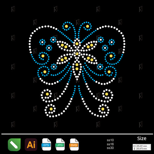 Elegant Butterfly Rhinestone3 β Premium Rhinestone Design by Rhinestone1