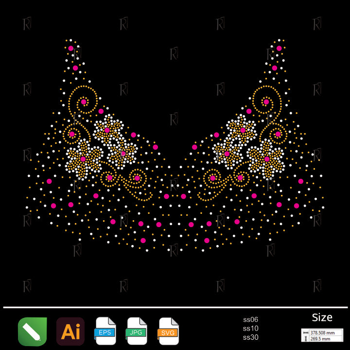 Floral Glam Rhinestone – Premium Rhinestone Design by Rhinestone1