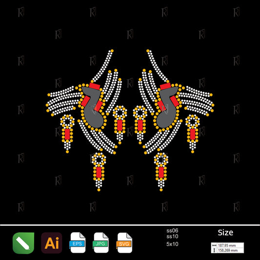 Festive Rhythm Rhinestone Pattern – Premium Rhinestone Design by Rhinestone1