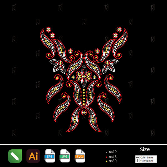 Floral Flames Elegance – Premium Rhinestone Design by Rhinestone1