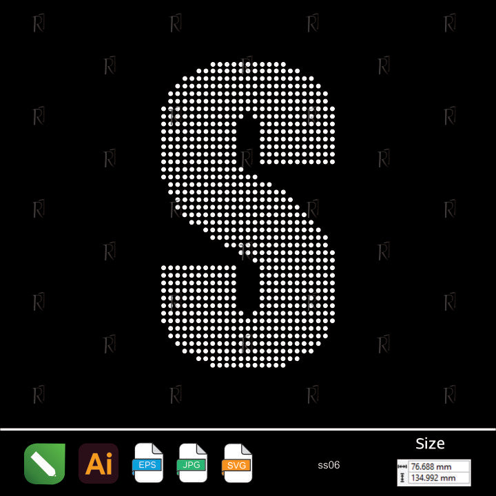 Rhinestone Letter S Bold – Premium Rhinestone Design by Rhinestone1