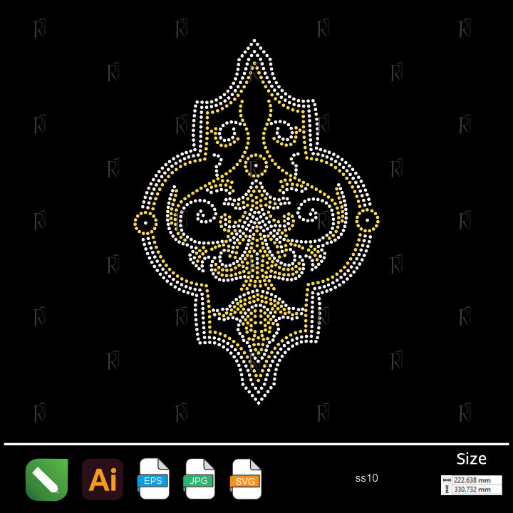Ornamental Frame Motif Rhinestone – Premium Rhinestone Design by Rhinestone1