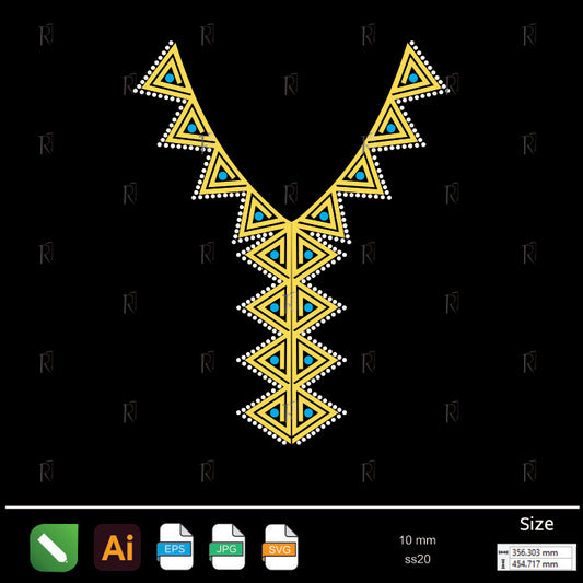 Geometric Triangle Necklace Rhinestone – Premium Rhinestone Design by Rhinestone1