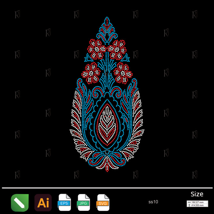 Floral Crown Leaf Rhinestone – Premium Rhinestone Design by Rhinestone1
