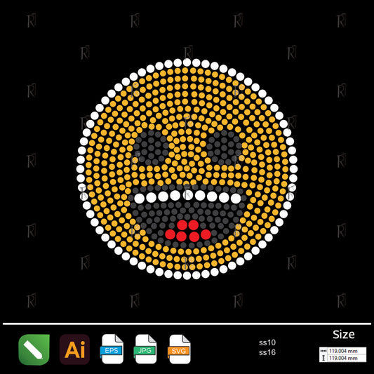 Funny Tongue Out Emoji Rhinestone – Premium Rhinestone Design by Rhinestone1