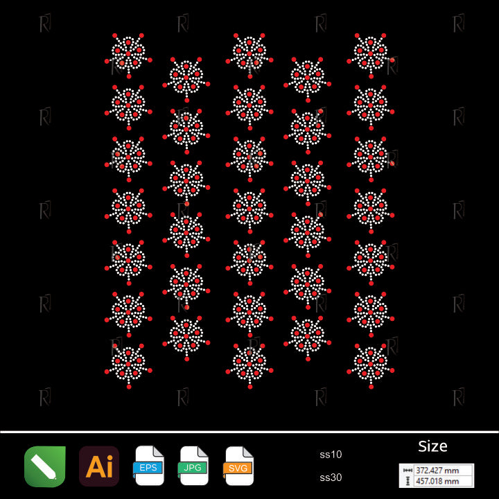 Radiant Bloom Rhinestone Pattern – Premium Rhinestone Design by Rhinestone1