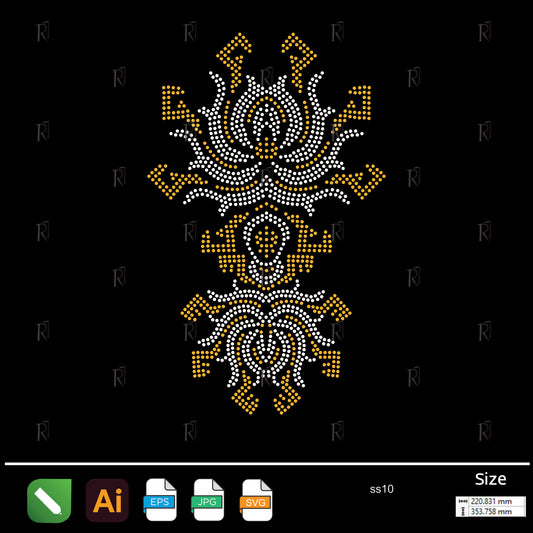 Lotus Flow Rhinestone – Premium Rhinestone Design by Rhinestone1