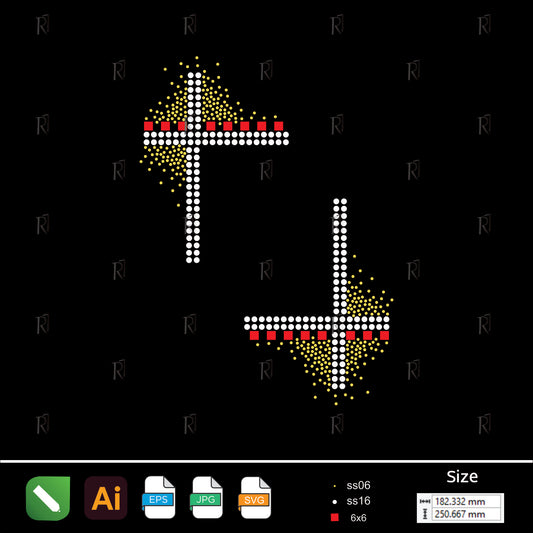 Crossed Lines with Sparkles Rhinestone Design – Premium Rhinestone Design by Rhinestone1