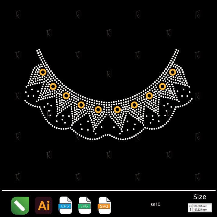Golden Sunburst Collar Rhinestone – Premium Rhinestone Design by Rhinestone1