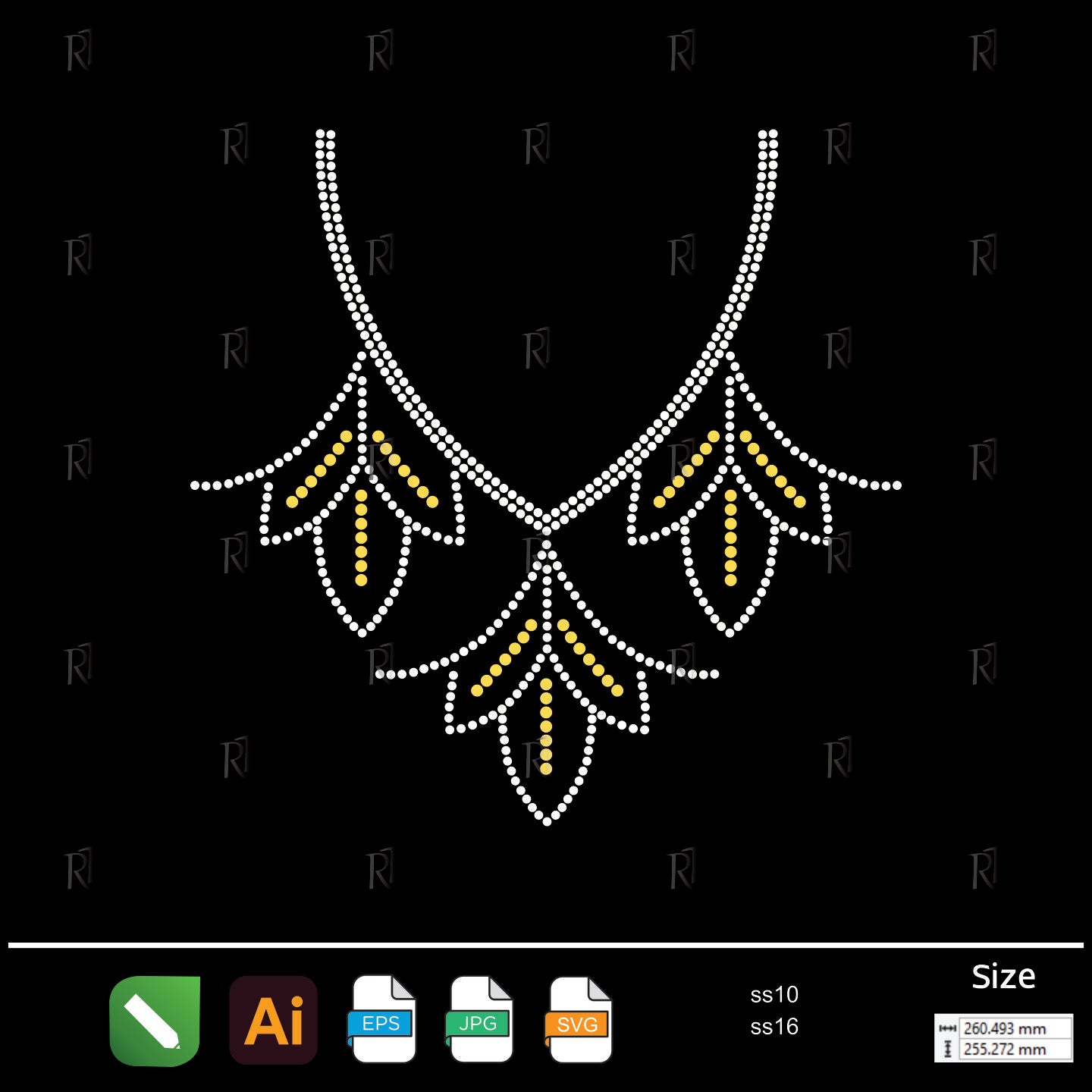 Golden Petal Drape Rhinestone – Premium Rhinestone Design by Rhinestone1