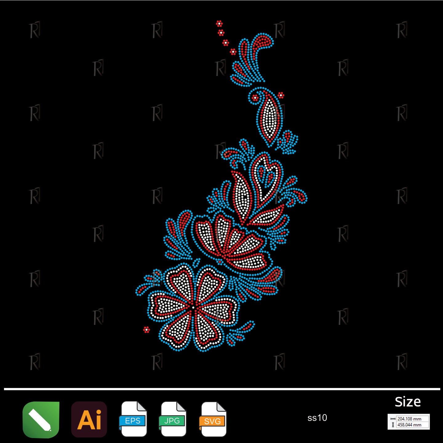 Dancing Floral Flow Rhinestone – Premium Rhinestone Design by Rhinestone1