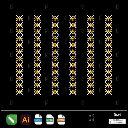 Linked Chain Border Rhinestone – Premium Rhinestone Design by Rhinestone1