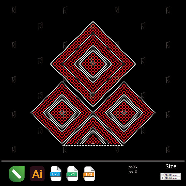 Red Diamond Duo Rhinestone – Premium Rhinestone Design by Rhinestone1