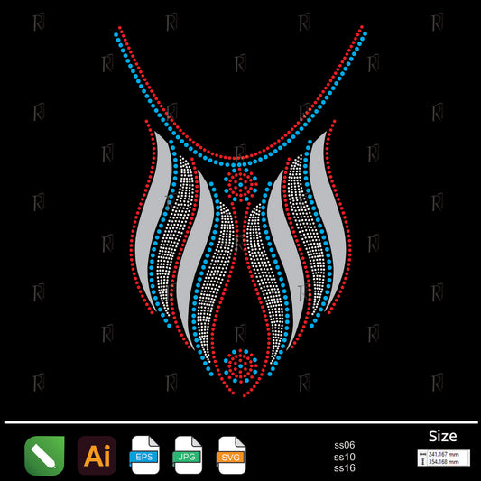 Flowing Flame Chest Rhinestone – Premium Rhinestone Design by Rhinestone1