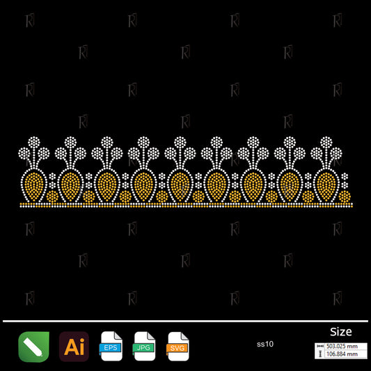 Golden Oval Crown Border Rhinestone – Premium Rhinestone Design by Rhinestone1