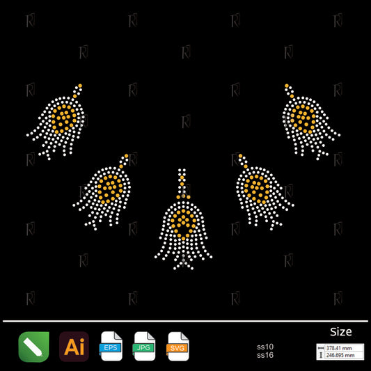Golden Tassel Drops Collar Rhinestone – Premium Rhinestone Design by Rhinestone1
