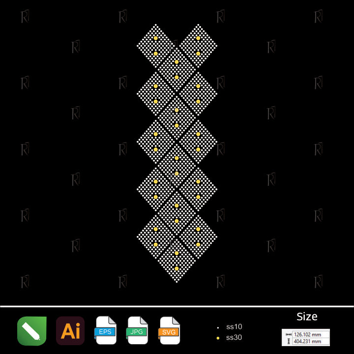 Diamond Rhombus Strip – Premium Rhinestone Design by Rhinestone1