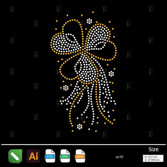 Heart Petal Flower Rhinestone – Premium Rhinestone Design by Rhinestone1