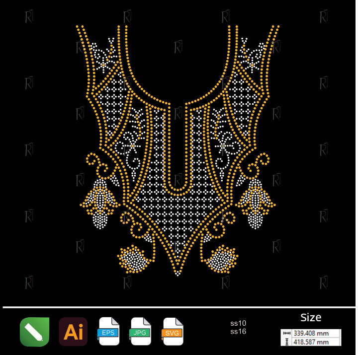 Regal Ornate Neckline Rhinestone – Premium Rhinestone Design by Rhinestone1