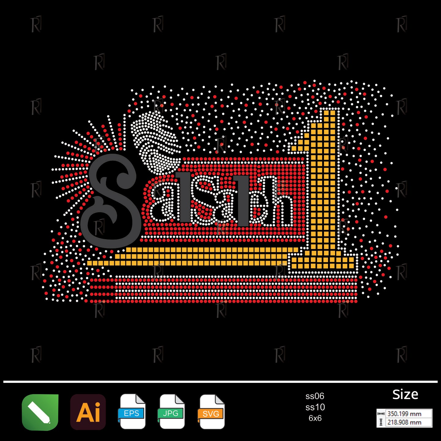Salsa Stage Microphone Rhinestone – Premium Rhinestone Design by Rhinestone1