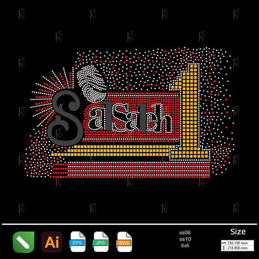 Salsa Stage Microphone Rhinestone – Premium Rhinestone Design by Rhinestone1