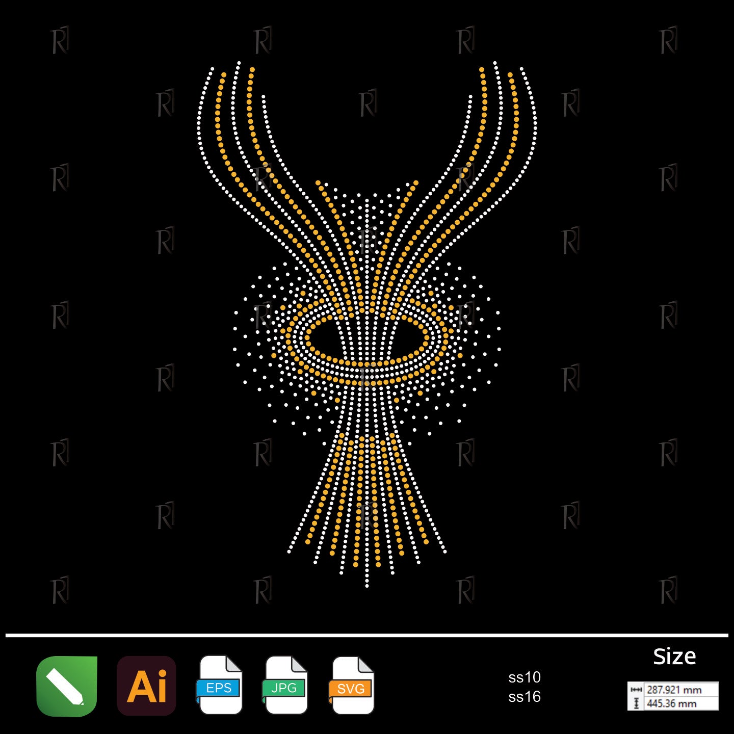 Golden Stream Flow Rhinestone – Premium Rhinestone Design by Rhinestone1