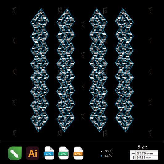 Blue Celtic Knot Border Rhinestone – Premium Rhinestone Design by Rhinestone1