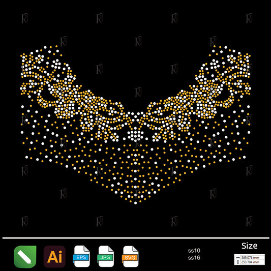 Golden Leaf Collar Rhinestone β Premium Rhinestone Design by Rhinestone1