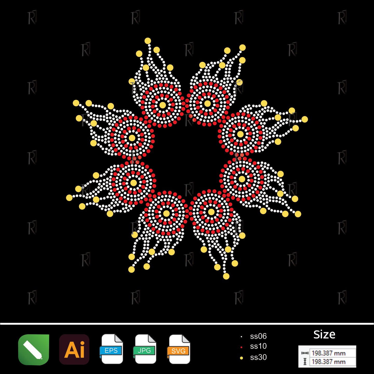 Radiant Blossom Wreath – Premium Rhinestone Design by Rhinestone1