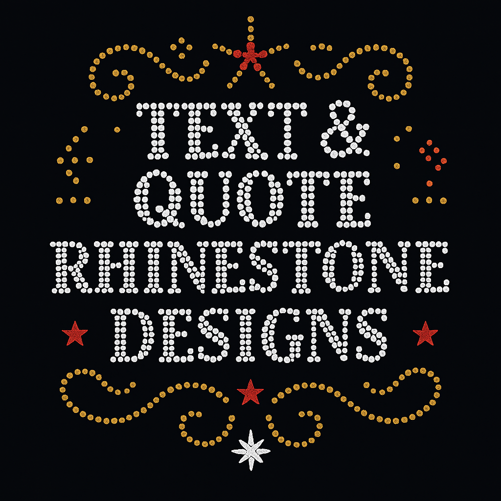 Text & Quote Rhinestone Designs