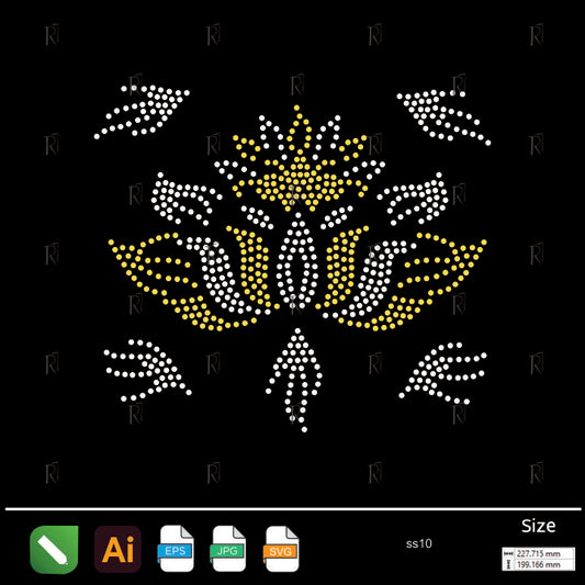 Lotus Blossom Rhinestone – Premium Rhinestone Design by Rhinestone1