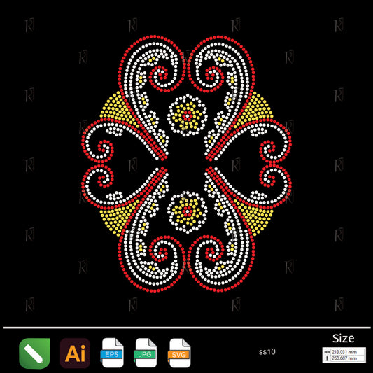 Royal Floral Medallion Rhinestone – Premium Rhinestone Design by Rhinestone1