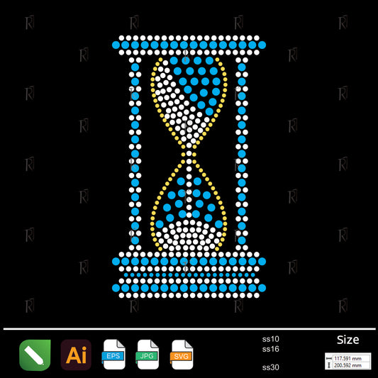 Elegant Hourglass Rhinestone – Premium Rhinestone Design by Rhinestone1