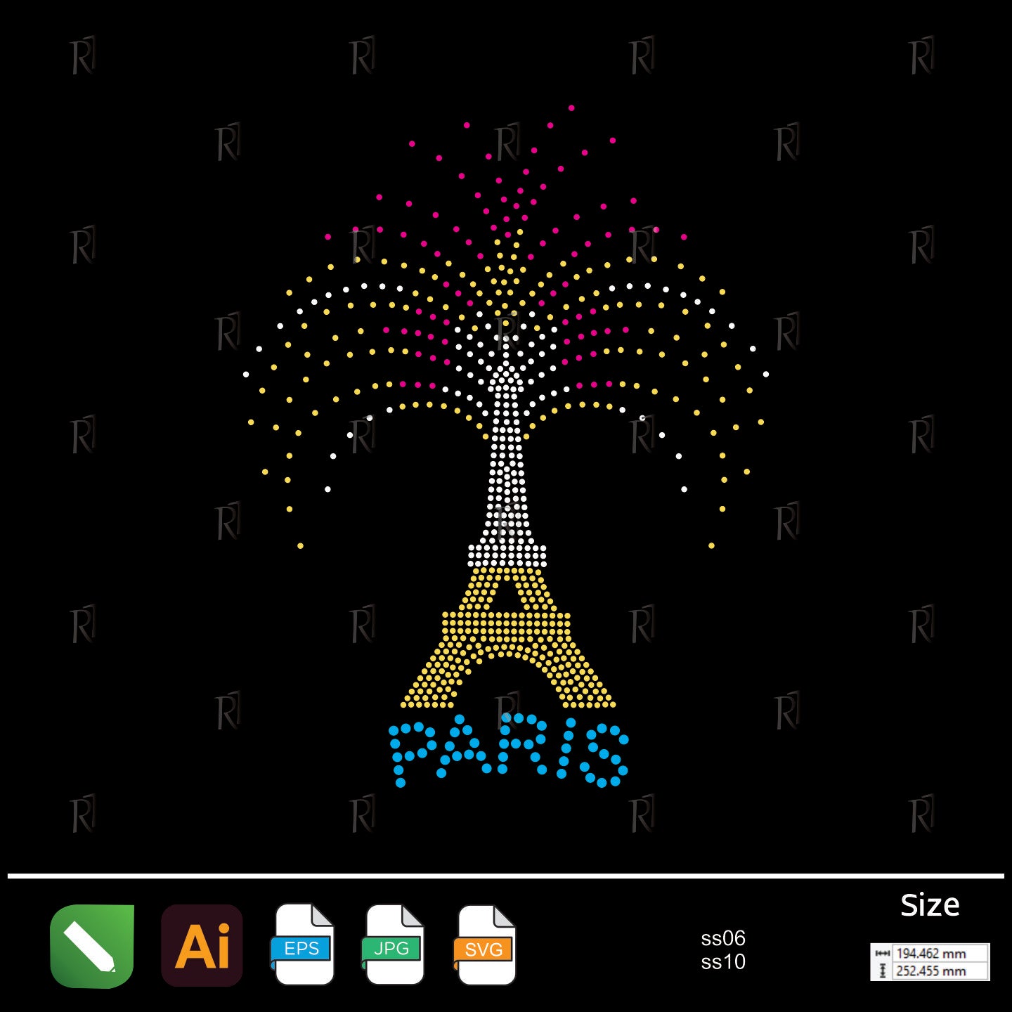 Eiffel Sparkle Paris Rhinestone – Premium Rhinestone Design by Rhinestone1