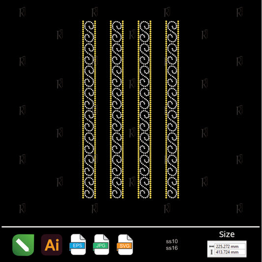 Elegant Spiral Borders – Premium Rhinestone Design by Rhinestone1