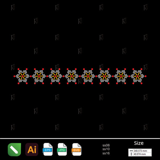 Starburst Rhinestone Border – Premium Rhinestone Design by Rhinestone1