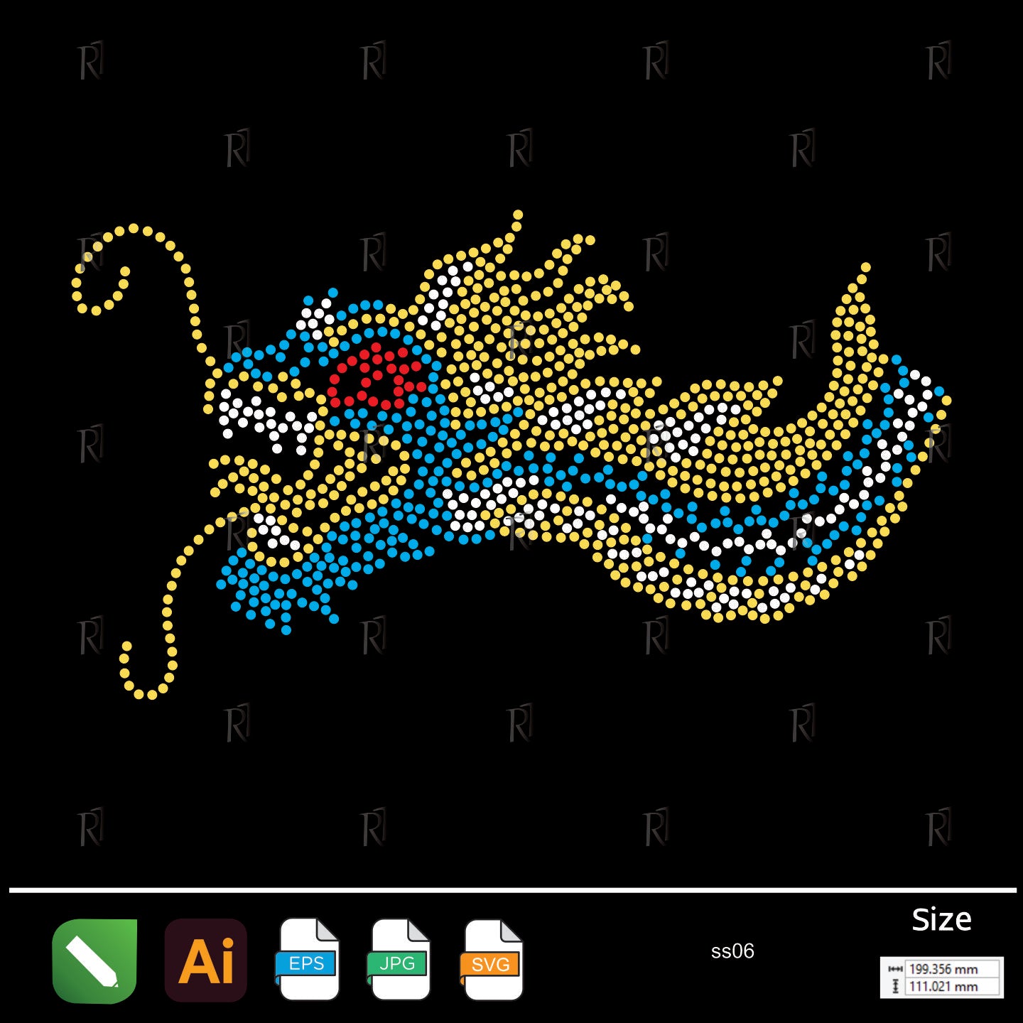 Dragon Head Rhinestone – Premium Rhinestone Design by Rhinestone1