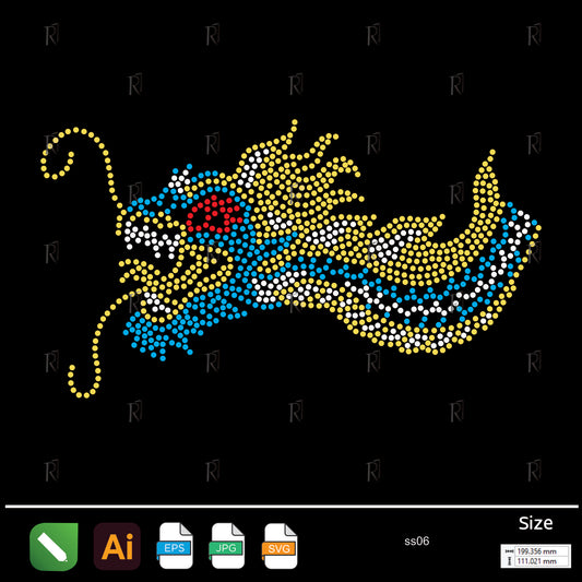 Dragon Head Rhinestone – Premium Rhinestone Design by Rhinestone1