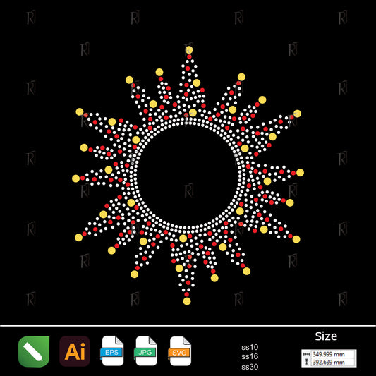 Radiant Sunburst Halo – Premium Rhinestone Design by Rhinestone1
